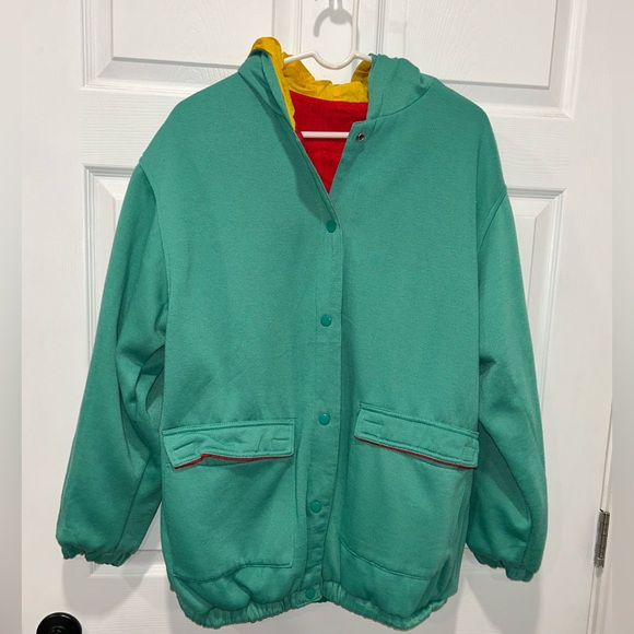 Vintage British Mist Reversible‎ Windbreaker Jacket Sz M Stripe Coat 80s - Picture 4 of 4